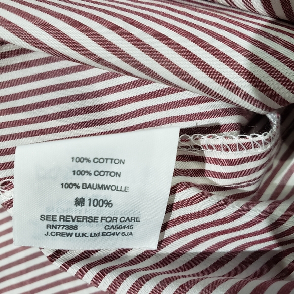 WOMEN'S J.CREW MARGOT STRIPED END-ON-END RUFFLED FRONT TOP BLOUSE. - Picture 7 of 9